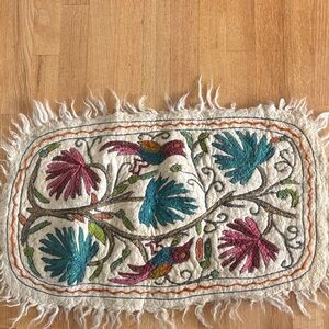 Ethnic Embroidered felted throw rug